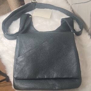 Chic Dark Green Leather Shoulder Bag